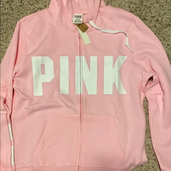 PINK Victoria's Secret Soft Pink Zip-Up Hoodie - Picture 2 of 5